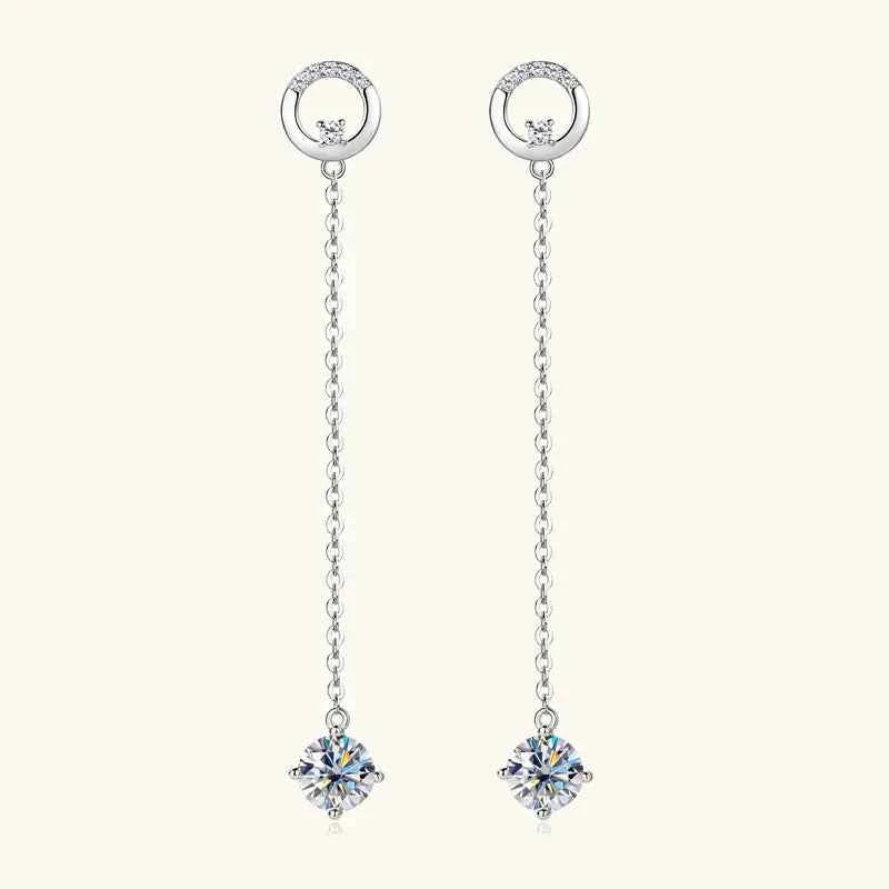 Moissanite Star Tassel Earrings – 925 Sterling Silver Certified Drop Dangle Jewelry | Melisande