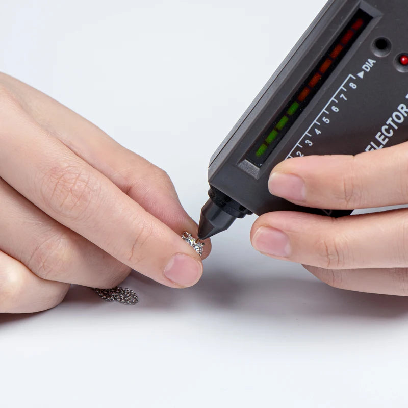 1ct 6.5mm Round Moissanite Pendant Necklace, 925 Sterling Silver Adjustable Chain (40+2+3cm) – Melisande