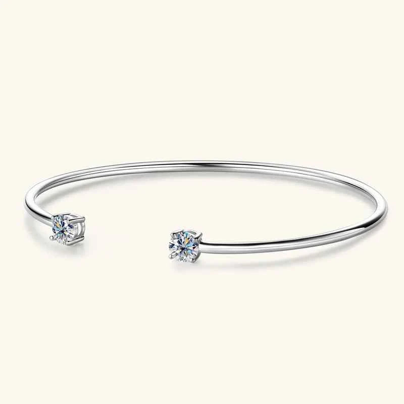Moissanite Bangle Cuff – 925 Sterling Silver 0.5ct D VVS1 5mm | Melisande