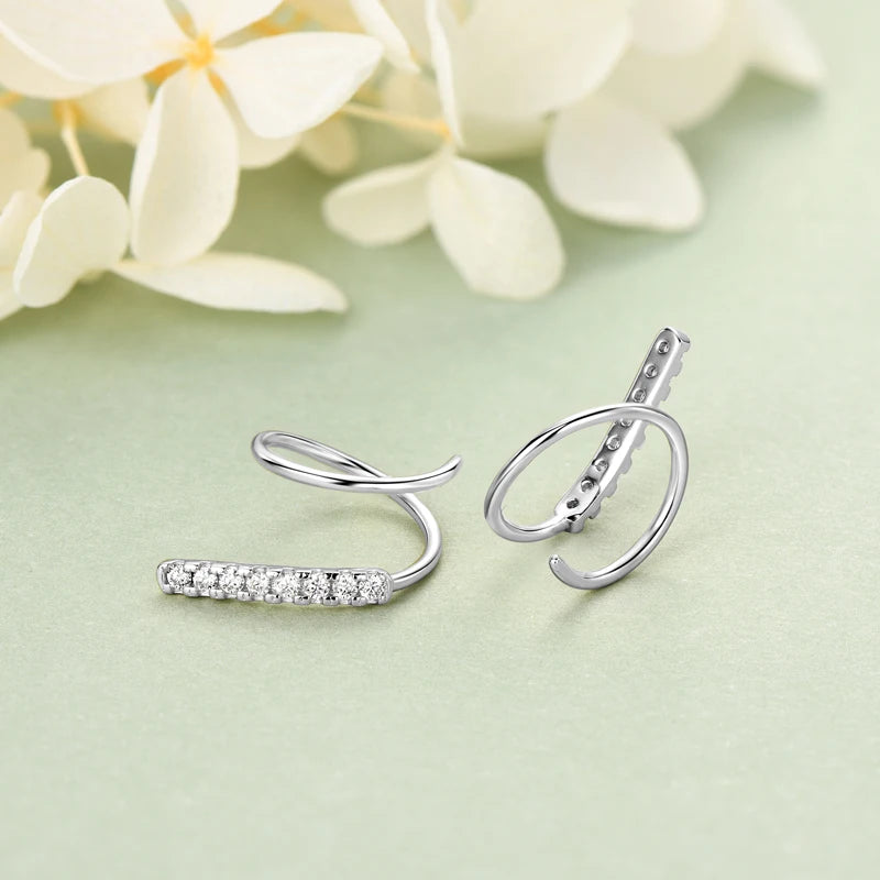 Stylish 14K Gold Bar Spinning Earrings – 925 Sterling Silver Moissanite Piercing Jewelry for Women | Melisande