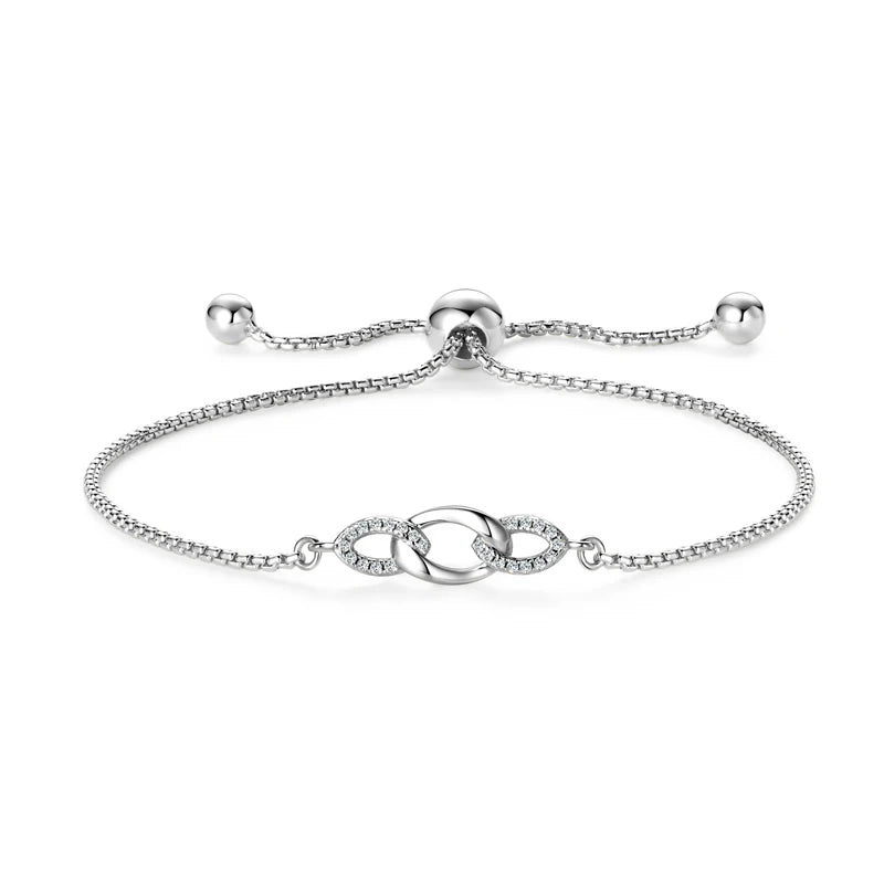925 Sterling Silver Bubble Bracelet, 2.5mm D Color Bezel-Set Moissanite Stones – Melisande