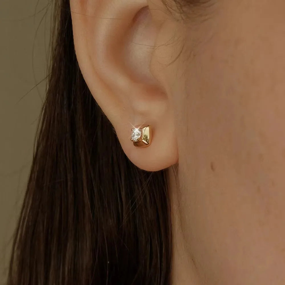 925 Sterling Silver Square Moissanite Earrings – 3mm D Color Round Stud Jewelry for Women | Melisande