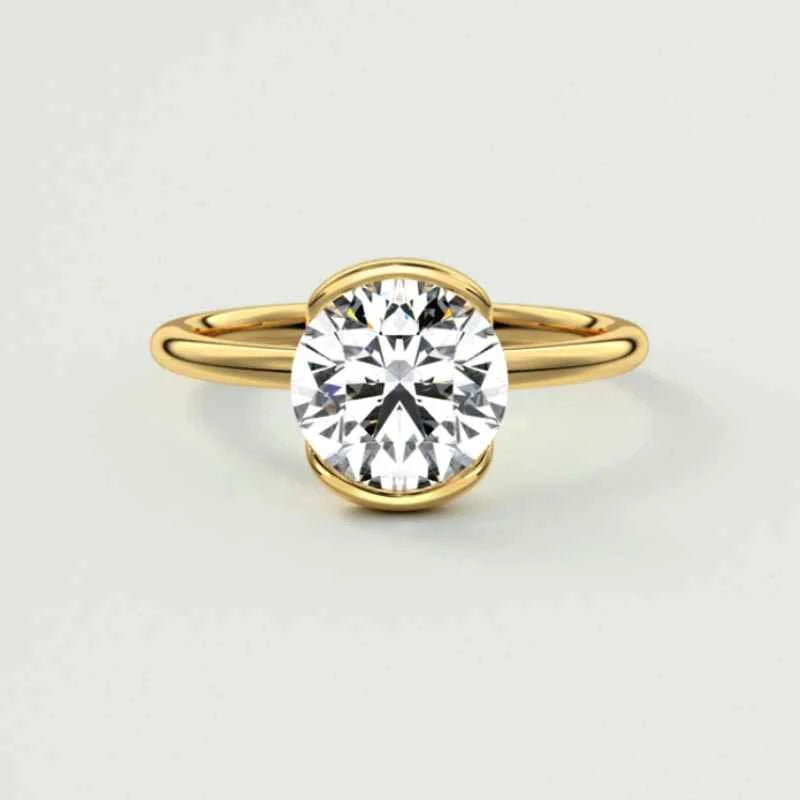 Moissanite Solitaire Wedding Ring – 925 Sterling Silver 18K Gold Plated 1.0ct D Certified | Melisande
