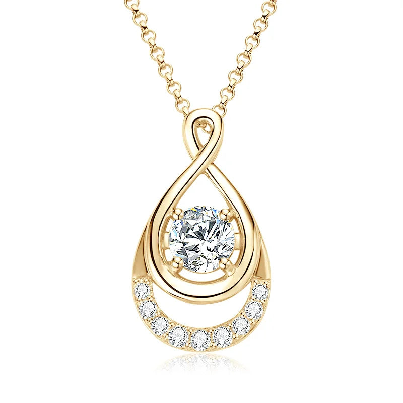 1.0ct Moissanite Infinity Pendant Necklace – Adjustable 925 Sterling Silver 6.5mm Certified Jewelry for Women | Melisande