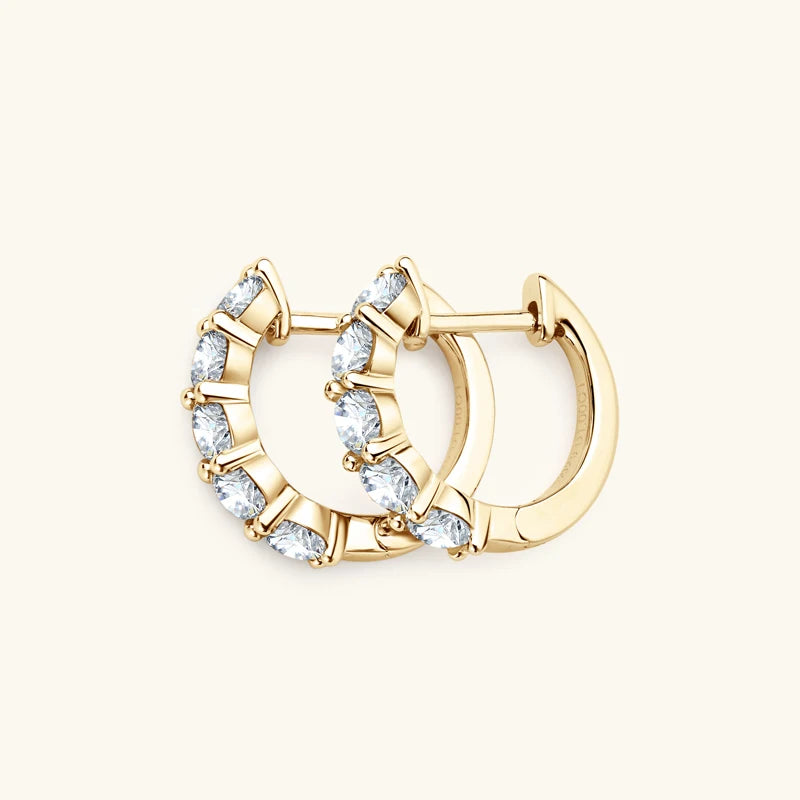 3.5mm D Color Moissanite Hoop Earrings – 925 Sterling Silver Sparkling Jewelry for Women | Melisande