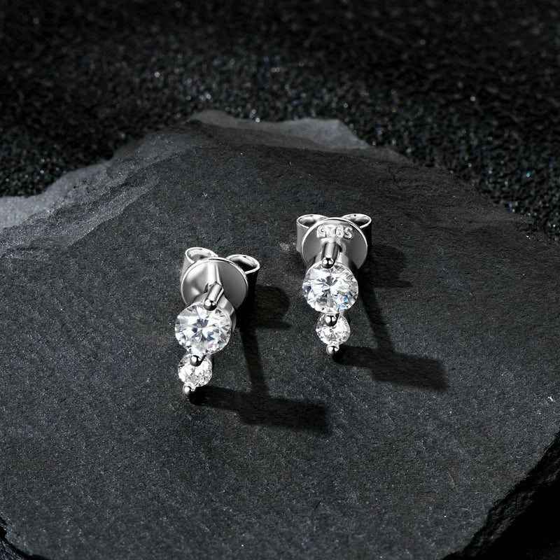 Delicate Mini Moissanite Studs – 925 Sterling Silver Piercing Earrings for Women | Melisande