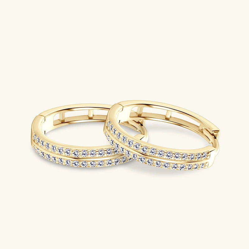 925 Sterling Silver Moissanite Hoop Earrings – Round Piercing Engagement Jewelry for Women | Melisande