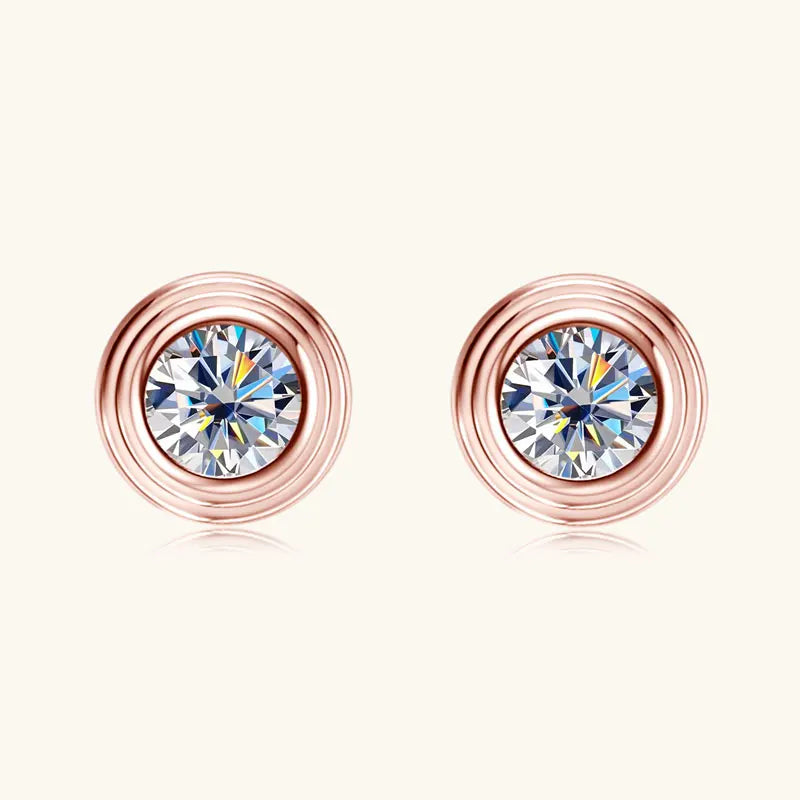 3mm D Color Bezel Moissanite Earrings – 925 Sterling Silver Unisex Mini Studs for Couples | Melisande