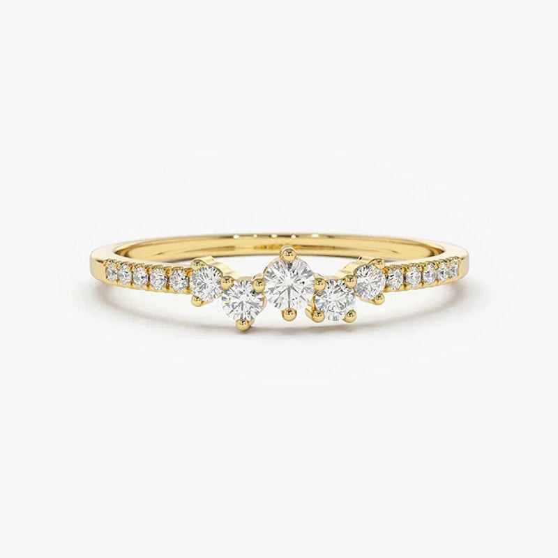 Moissanite Dainty Thin Ring, Real 925 Sterling Silver – Elegant Wedding & Engagement Jewelry – Melisande