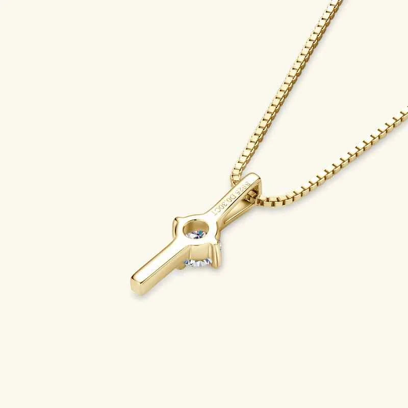 Anziw 4mm 0.30ct D Moissanite Dash Pendant Necklace for Women 925 Silver Adjustable Chain Fashion Simple Jewelry 2025 New Gift