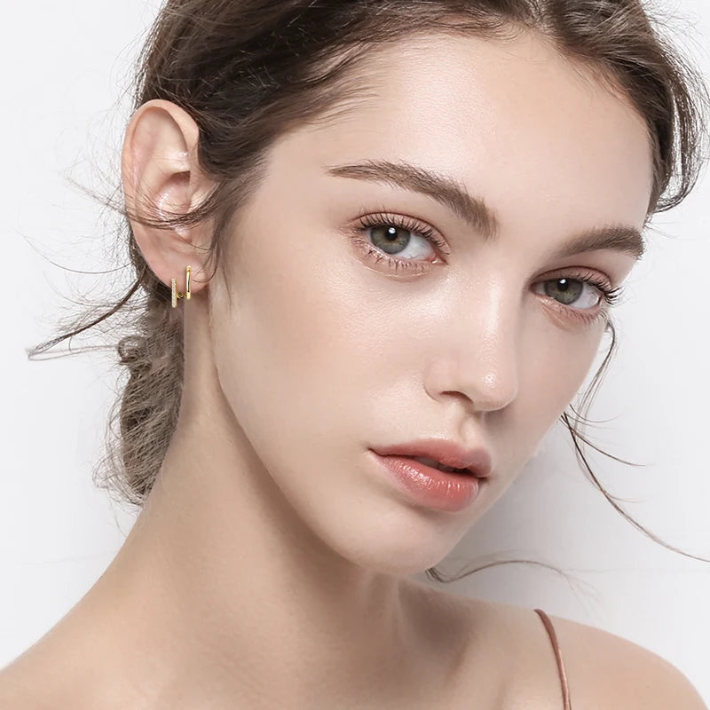 925 Sterling Silver Irregular Moissanite Earrings – Parallel Line Ear Cuff Stud Jewelry for Women | Melisande