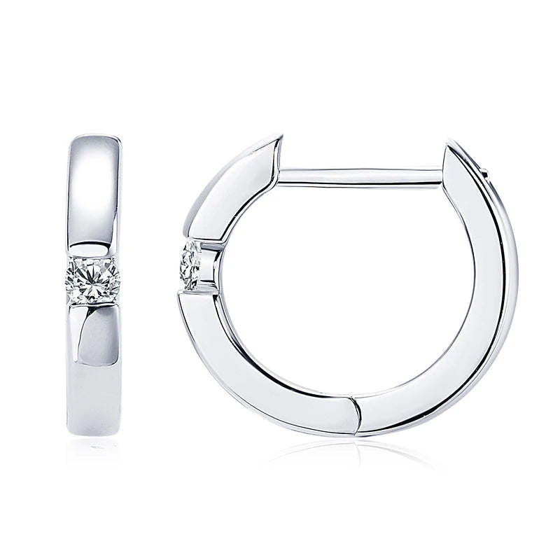 Moissanite Mini Hoop Earrings – 925 Sterling Silver D Color 2.5mm Unisex Simple Fine Jewelry | Melisande