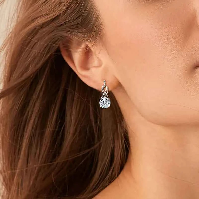 Moissanite Drop Earrings – 925 Sterling Silver 4cttw D VVS1 GRA Certified Women’s Wedding Jewelry | Melisande