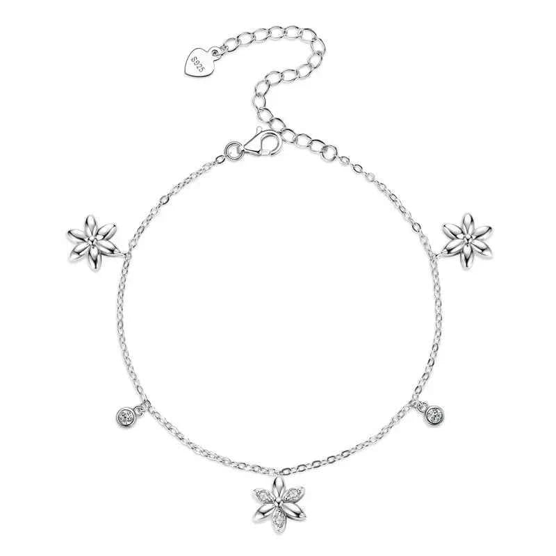 Anziw 2025 New 4mm Bezel Moissanite Bracelet 925 Silver Adjustable Chain Fashion Bracelets for Women Hand Jewelry Valentine Gift