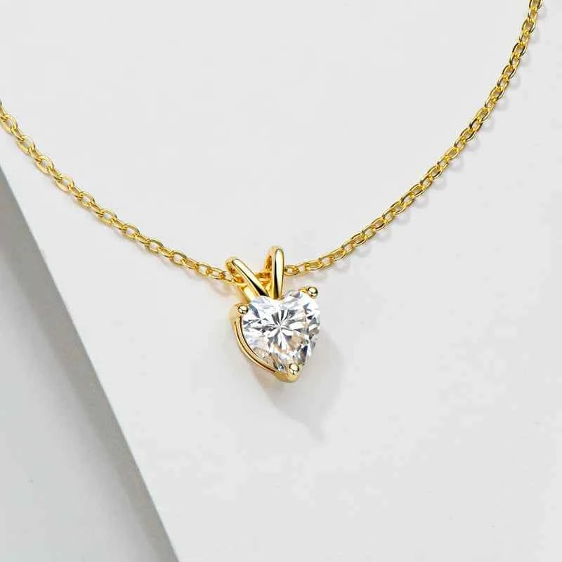 2.0 Carat Heart Shape Moissanite Pendant Necklace D Color Diamond For Women Silver 925 Sparkling Wedding Party Jewelry Gift