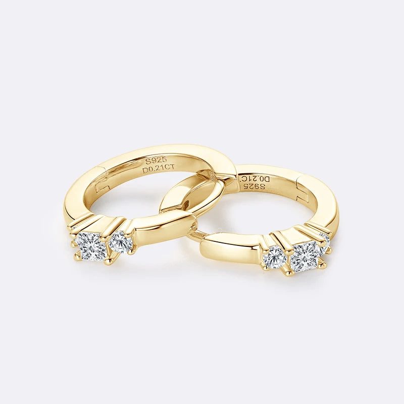 Moissanite Mini Hoop Earrings – 925 Sterling Silver D Color 2.5mm Unisex Simple Fine Jewelry | Melisande