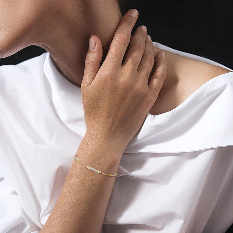 18K Gold Plated Moissanite Bracelet – 925 Sterling Silver Fashion Hand Chain Jewelry for Women | Melisande