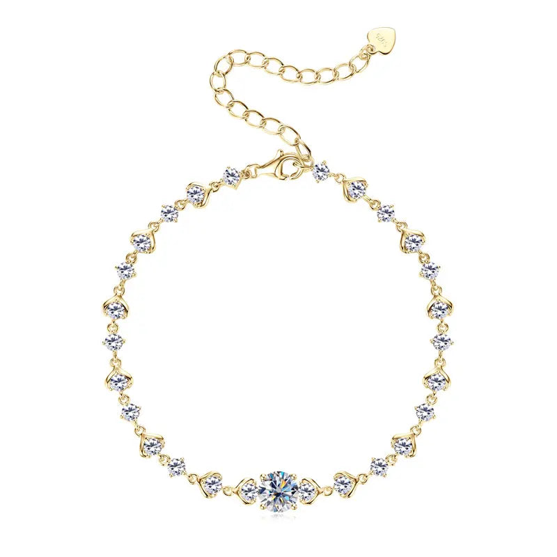 Moissanite Bracelet for Women 925 Silver 18K Gold Plated – Melisande