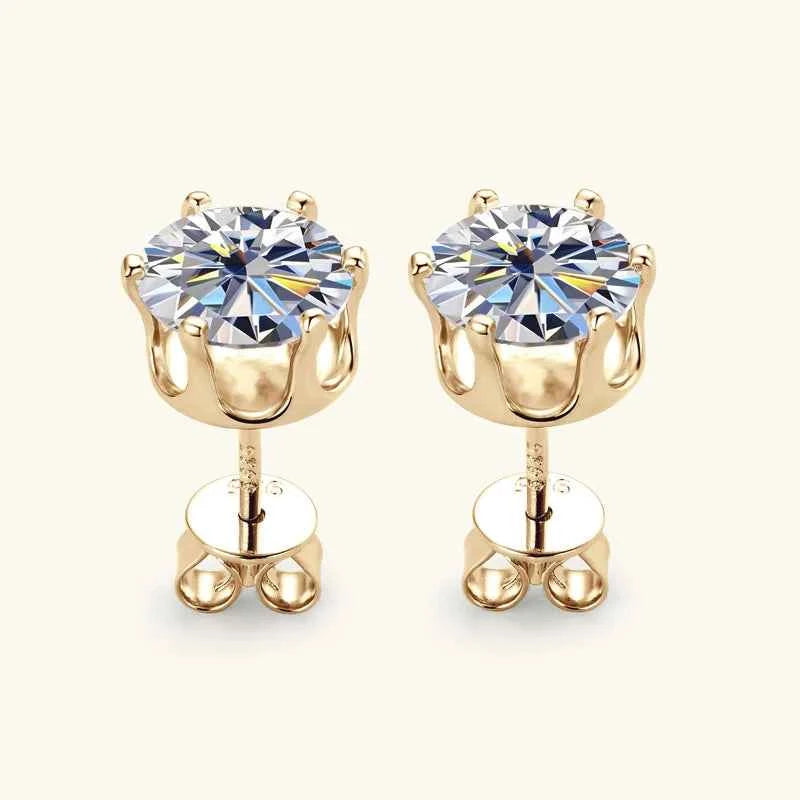 Moissanite Stud Earrings – 925 Sterling Silver D Color 3–9mm Certified Unisex Jewelry | Melisande