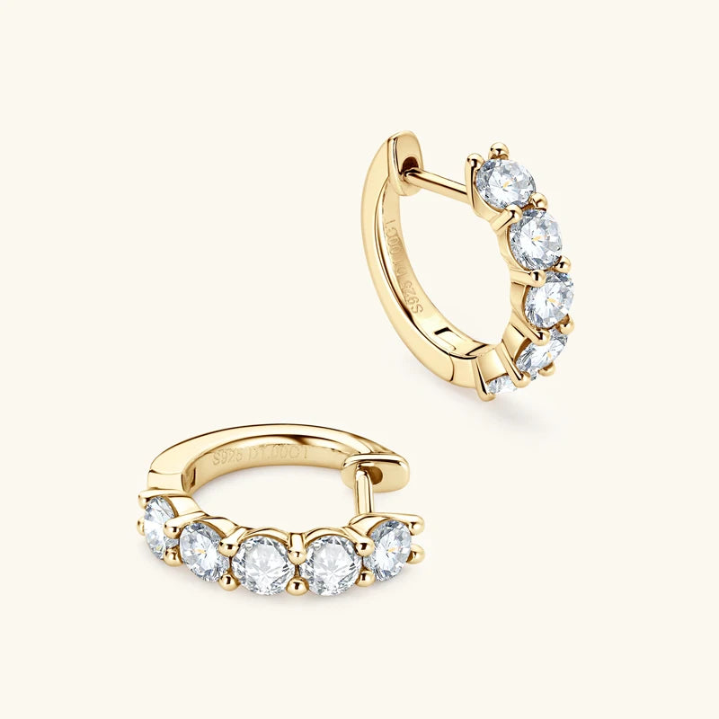 3.5mm D Color Moissanite Hoop Earrings – 925 Sterling Silver Sparkling Jewelry for Women | Melisande