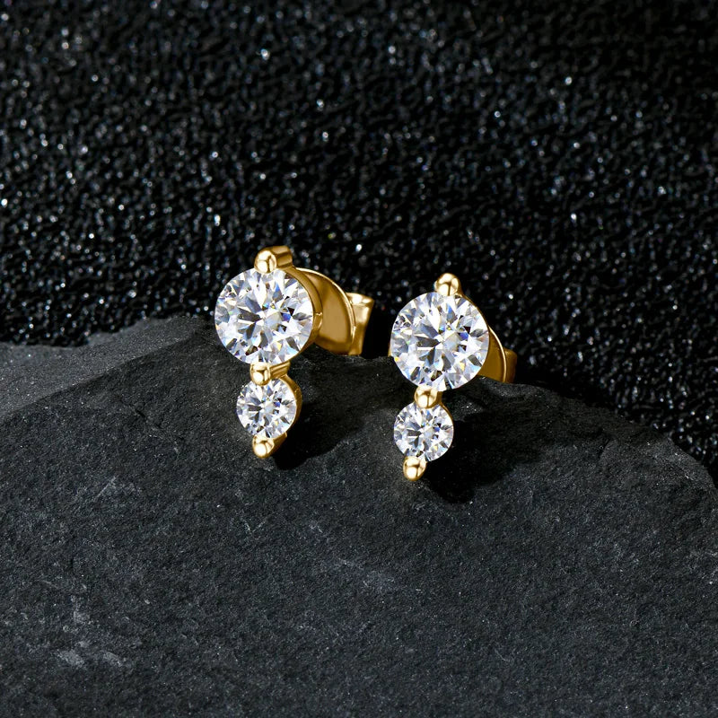 Delicate Mini Moissanite Studs – 925 Sterling Silver Piercing Earrings for Women | Melisande