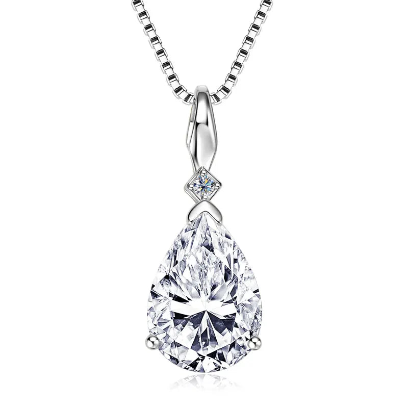 4ct / 2ct / 1.5ct Pear Cut D Color Moissanite Waterdrop Pendant Necklace,  – Melisande