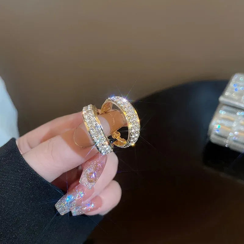 Moissanite Hoop Earrings – 925 Sterling Silver Full Sparkling Clip Design | Melisande