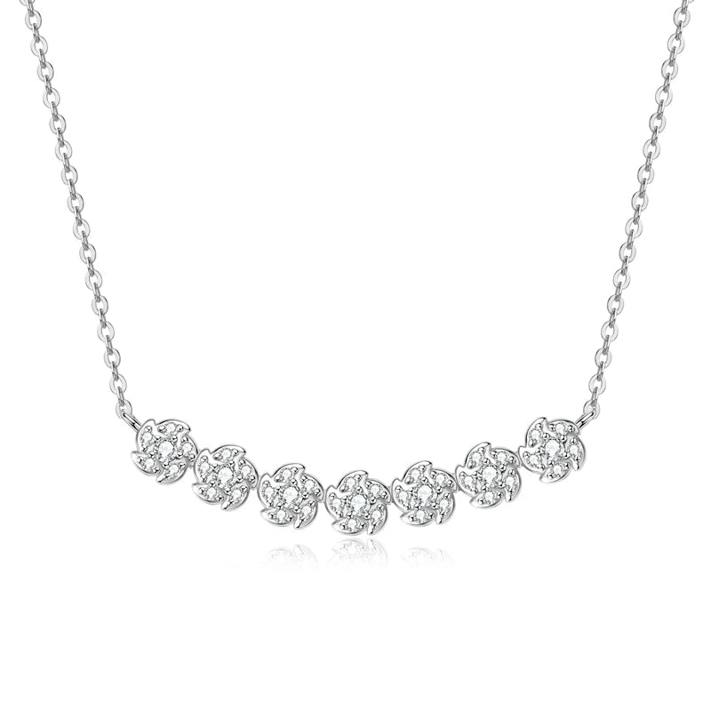 925 Sterling Silver Gerbera Flower Pendant Necklace, 2mm & 1.2mm Moissanite Stones, Fashion Jewelry – Melisande