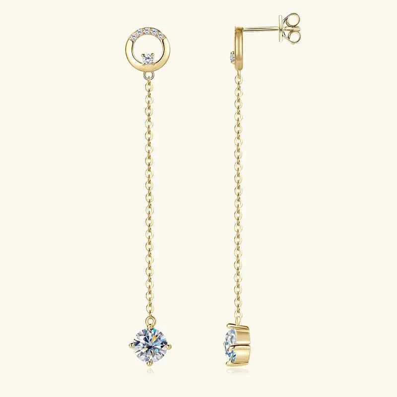 Moissanite Star Tassel Earrings – 925 Sterling Silver Certified Drop Dangle Jewelry | Melisande