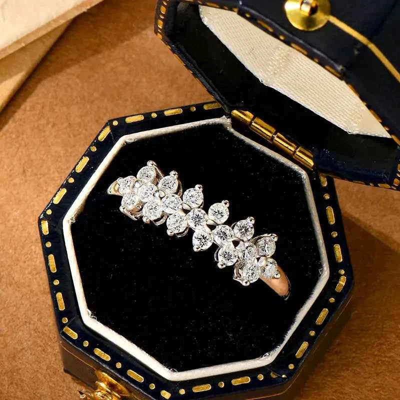 Moissanite Flower Eternity Ring – 925 Sterling Silver 2mm D Color Daily Wear Women’s Jewelry 2025 | Melisande