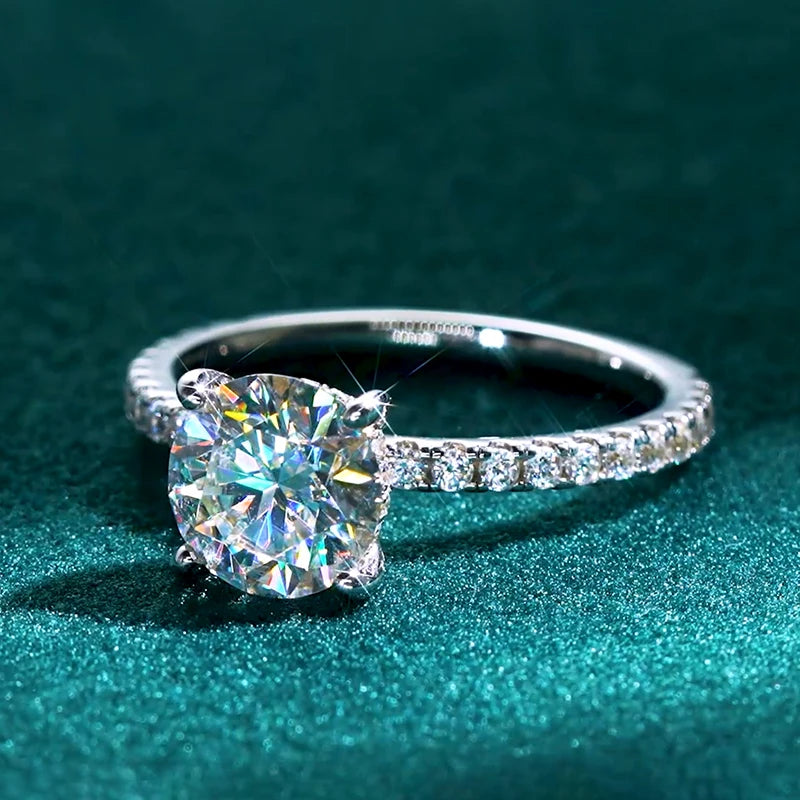 Moissanite Solitaire Ring – 925 Sterling Silver 2.0ct Certified Women’s Wedding & Promise Jewelry | Melisande