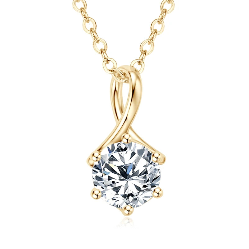 1ct Moissanite Infinity Pendant Necklace – 925 Sterling Silver Certified Drop Jewelry for Women | Melisande