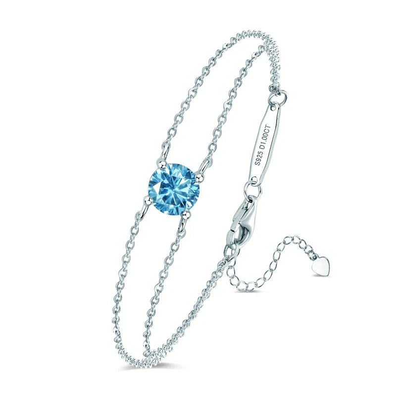 Colorful 12 Birthstone Bracelet, 6.5mm Lab Diamond Moissanite & Zircon Stones – Melisande