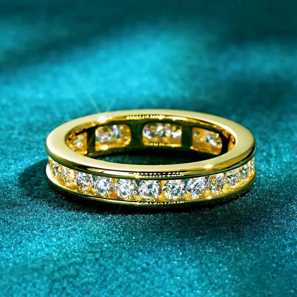 Moissanite Eternity Band Ring – 925 Sterling Silver 2.5mm Wedding & Engagement | Melisande