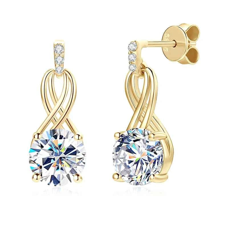 Moissanite Drop Earrings – 925 Sterling Silver 4cttw D VVS1 GRA Certified Women’s Wedding Jewelry | Melisande