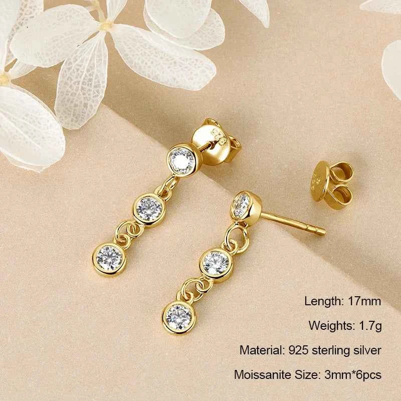 Moissanite Star Tassel Earrings – 925 Sterling Silver Certified Drop Dangle Jewelry | Melisande