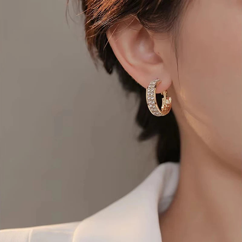 Pavé Moissanite Hoop Earrings – 925 Sterling Silver Full Stone Women’s Fine Jewelry | Melisande