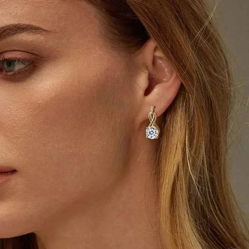 Moissanite Drop Earrings – 925 Sterling Silver 4cttw D VVS1 GRA Certified Women’s Wedding Jewelry | Melisande