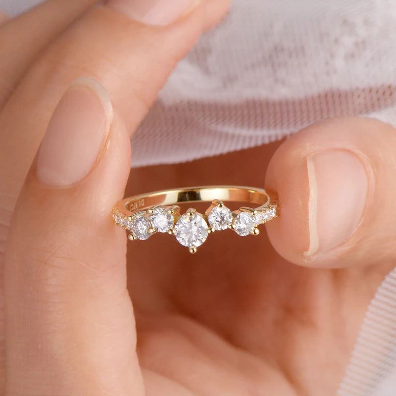 18K Gold Plated Emerald-Cut Moissanite Ring – 0.2ct D Color Rectangle Engagement & Wedding Jewelry | Melisande