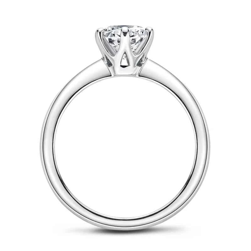 Moissanite Solitaire Ring – 925 Sterling Silver 0.5–3ct Wedding & Engagement Band | Melisande