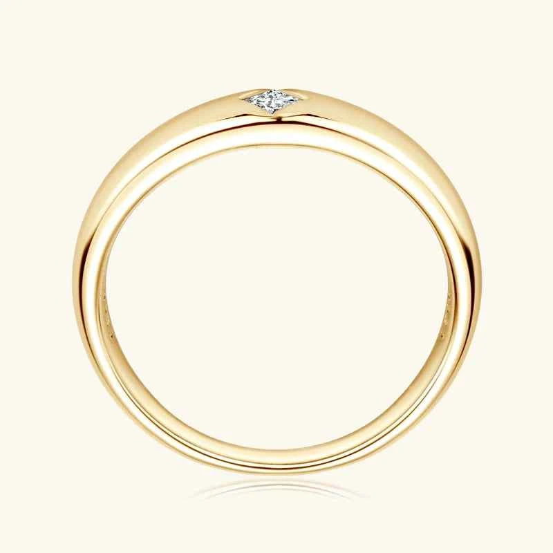 Moissanite Princess Cut Wedding Ring – 925 Sterling Silver 18K Gold Plated D Color GRA Certified | Melisande
