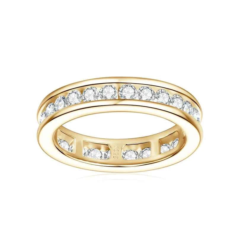 Moissanite Eternity Band Ring – 925 Sterling Silver 2.5mm Wedding & Engagement | Melisande