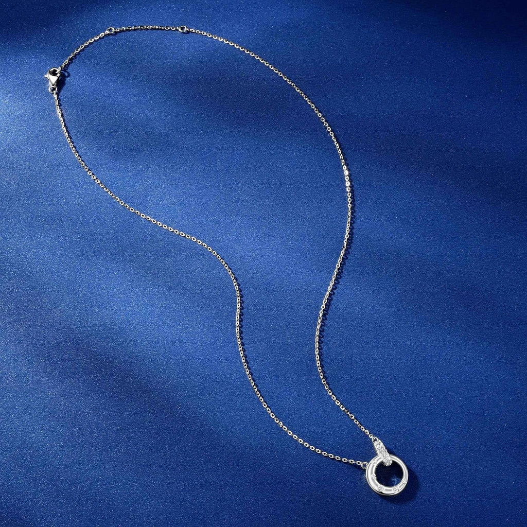 MobiusGlow™ Moissanite Double-Ring Pendant Necklace — Eternal Motion