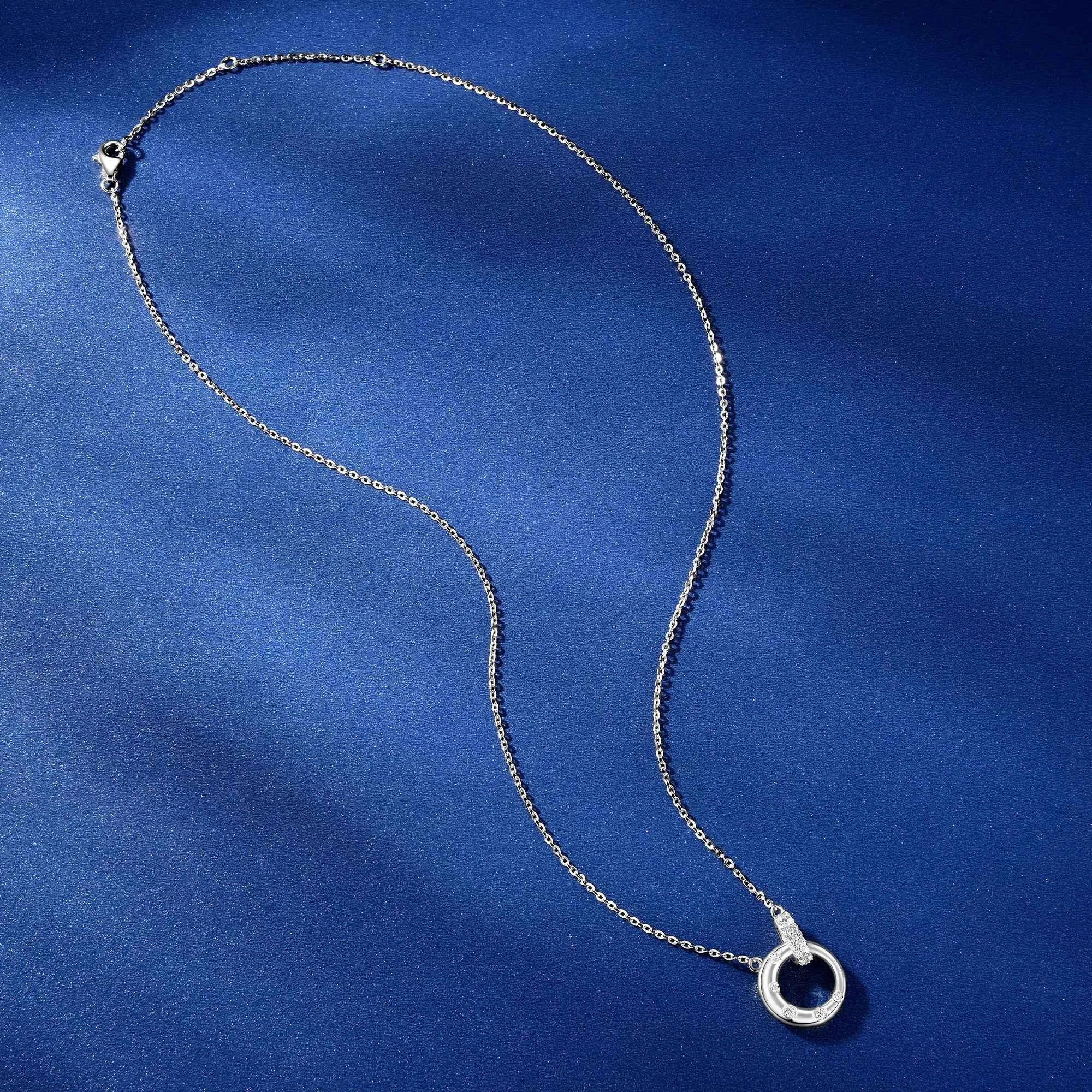 MobiusGlow™ Moissanite Double-Ring Pendant Necklace — Eternal Motion