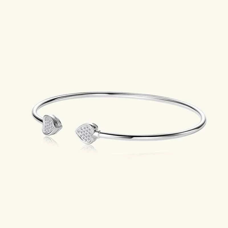 Moissanite Bangle Cuff – 925 Sterling Silver 0.5ct D VVS1 5mm | Melisande