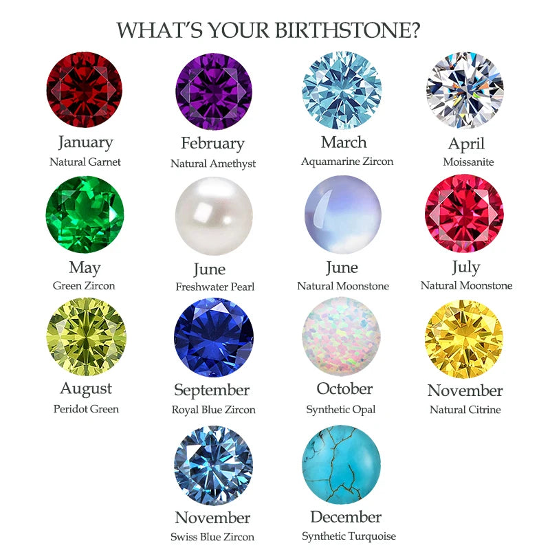 Colorful 12 Birthstone Bracelet, 6.5mm Lab Diamond Moissanite & Zircon Stones – Melisande