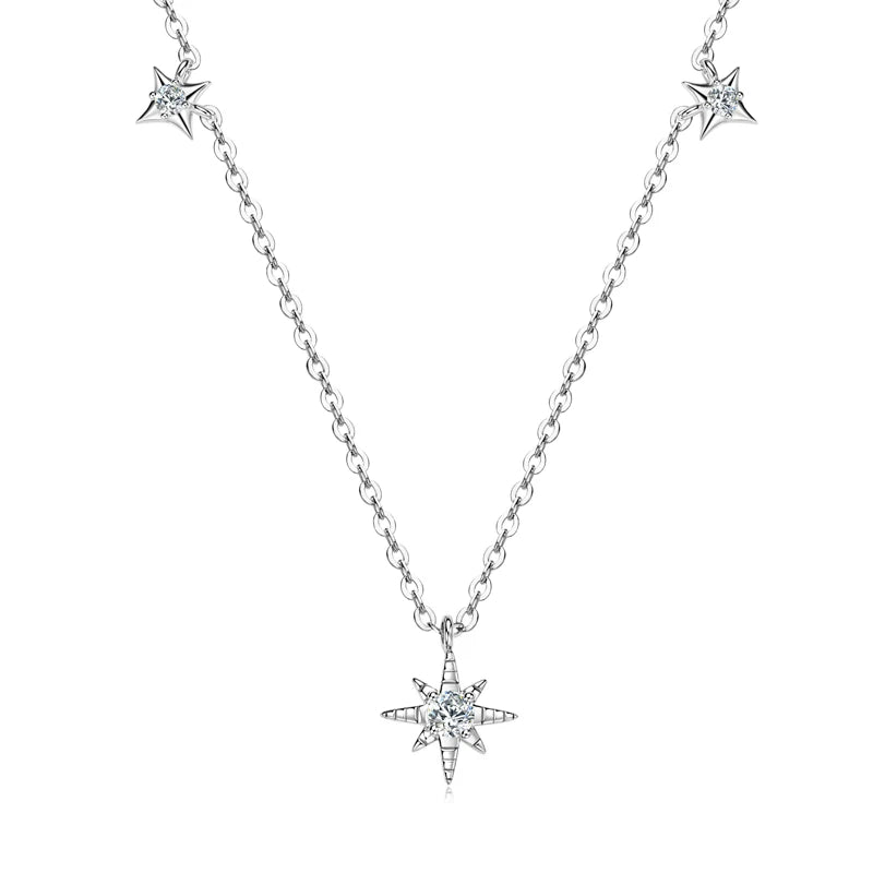 6.5mm 1.0ct Moissanite Petal Pendant Necklace, 925 Sterling Silver Adjustable Chain – Melisande