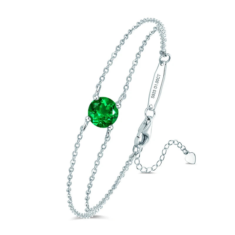 Colorful 12 Birthstone Bracelet, 6.5mm Lab Diamond Moissanite & Zircon Stones – Melisande