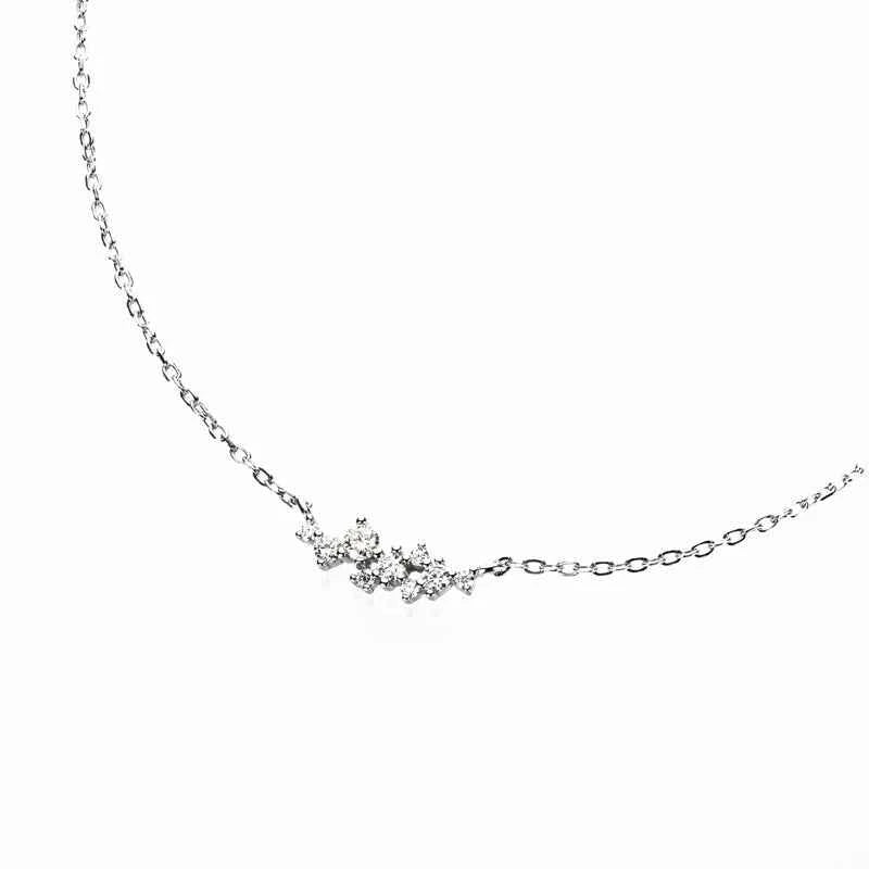 Anziw Original Silver 925 Chain One-line shape Pendant Unique Cluster Layering Real Moissanite Necklace for Women Fine Jewelry