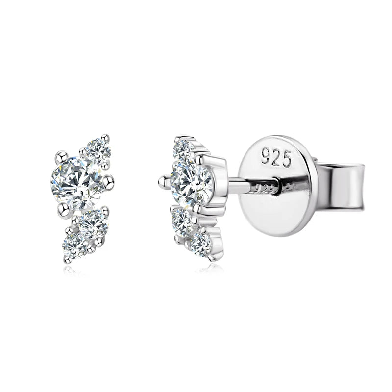 Delicate Mini Moissanite Studs – 925 Sterling Silver Piercing Earrings for Women | Melisande